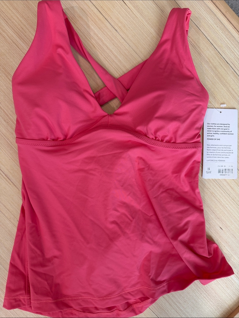 Athleta Coral Crisscross Tankini Top